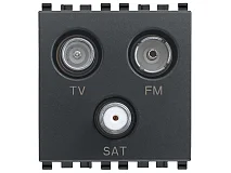 VIMAR Vimar 20303 Presa TV-FM-SAT diretta 3 uscite grigio