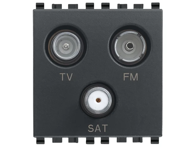 VIMAR Vimar 20303 Presa TV-FM-SAT diretta 3 uscite grigio