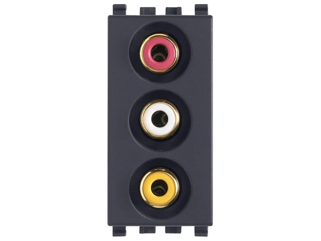 VIMAR Vimar 20335 Presa con 3 connettori RCA grigio