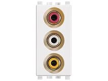 VIMAR Vimar 20335.B Presa con 3 connettori RCA bianco