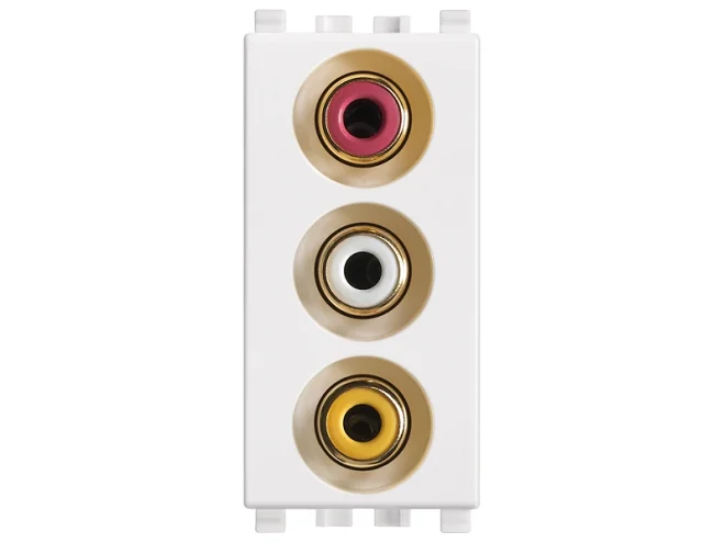 VIMAR Vimar 20335.B Presa con 3 connettori RCA bianco