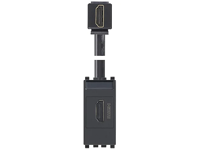 VIMAR Vimar 20346.H Presa HDMI 2.1b con cavo a 90° grigio