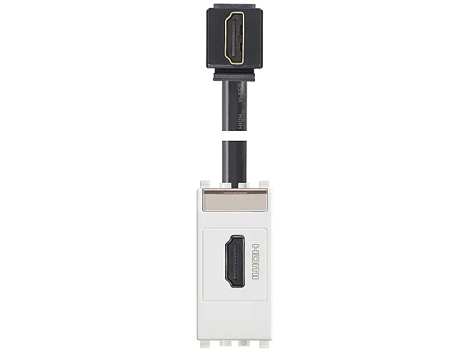 VIMAR Vimar 20346.H.B Presa HDMI 2.1b con cavo a 90° bianco