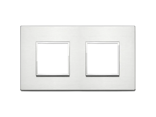 VIMAR Vimar 21643.01 Placca 4M (2+2)int71 alluminio brillante
