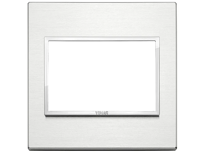 VIMAR Vimar 21648.01 Placca 3M BS alluminio brillante