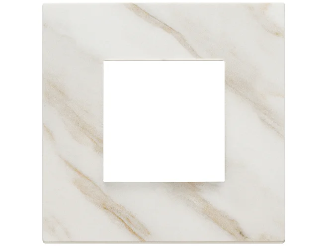VIMAR Vimar 22642.51 Placca 2M bianco Calacatta
