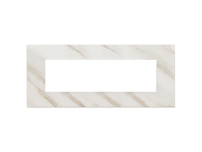 VIMAR Vimar 22657.51 Placca 7M bianco Calacatta