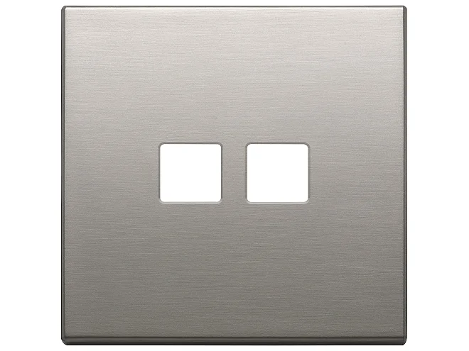 VIMAR Vimar 22682.2.11 Placca 2Mx2 Flat nichel spazzolato