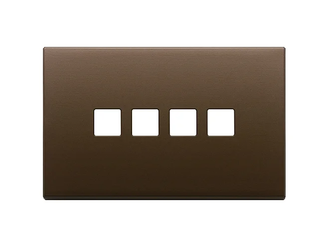 VIMAR Vimar 22684.4.12 Placca 4Mx4 Flat bronzo scuro spazz.
