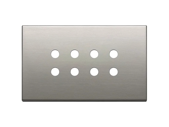 VIMAR Vimar 22694.RN.11 Placca 4Mx8 Tondo nichel spazzolato