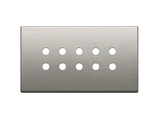 VIMAR Vimar 22699.RN.11 Placca 5Mx10 BS Tondo nichel spazzolato