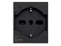 VIMAR Vimar 30210.USBG Presa 2P+T 16A universale + USB C nero