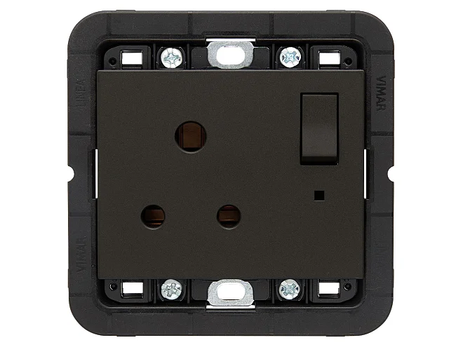 VIMAR Vimar 30215.G Presa 2P+T 5A inglese interr. nero
