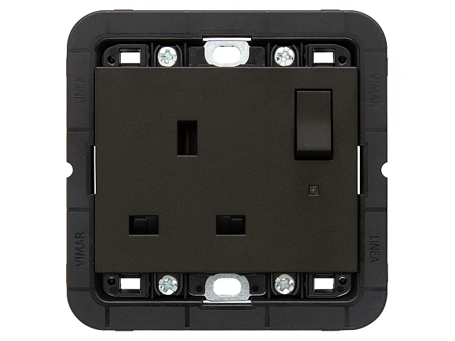 VIMAR Vimar 30221.LG Presa 2P+T 13A inglese inter+spia nero
