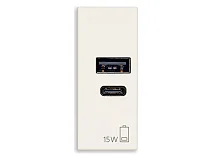 VIMAR Vimar 30292.AC15B Alimentatore USB A+C 15W 5V 1M bianco