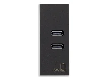 VIMAR Vimar 30292.CCG Alimentatore USB C+C 15W 3A 5V nero