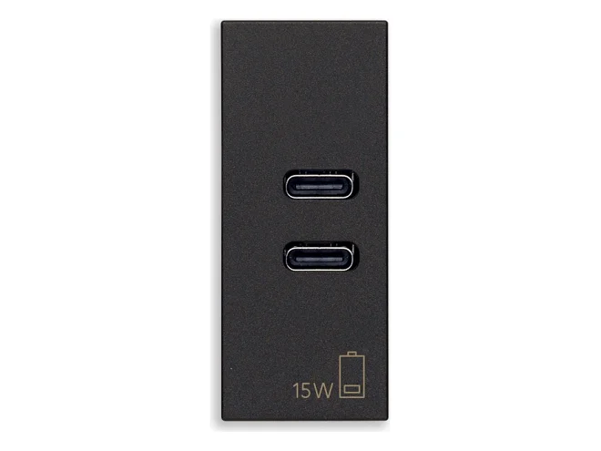 VIMAR Vimar 30292.CCG Alimentatore USB C+C 15W 3A 5V nero