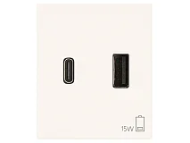 VIMAR Vimar 30295.ACB Alimentatore USB A+C 15W 3A 5V 2M bianco
