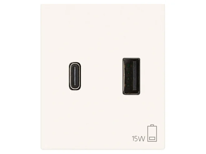 VIMAR Vimar 30295.ACB Alimentatore USB A+C 15W 3A 5V 2M bianco