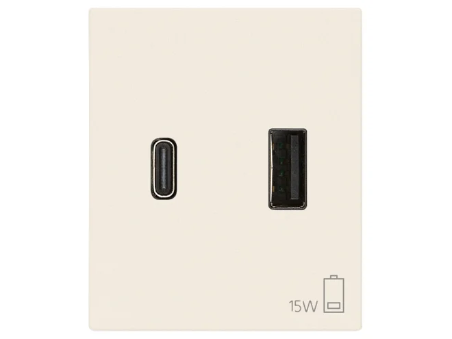 VIMAR Vimar 30295.ACC Alimentatore USB A+C 15W 3A 5V 2M canapa