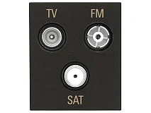 VIMAR Vimar 30303.G Presa TV-FM-SAT diretta 3 uscite nero