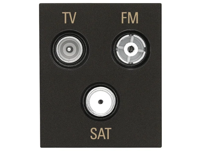 VIMAR Vimar 30303.G Presa TV-FM-SAT diretta 3 uscite nero