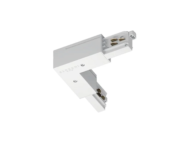 PERFORMANCE IN LIGHTING PERFORMANCE IN LIGHTING 310833 Giunto a L - chiave meccanica esterna / messa a terra interna WH-RAL9010 / Bianco RAL9010