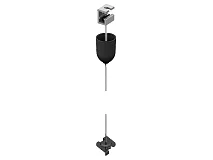 PERFORMANCE IN LIGHTING PERFORMANCE IN LIGHTING 310785 Staffa per fissaggio a soffitto, tenditore a vite, rosone in plastica, cavo in acciaio Ø 1,5 mm