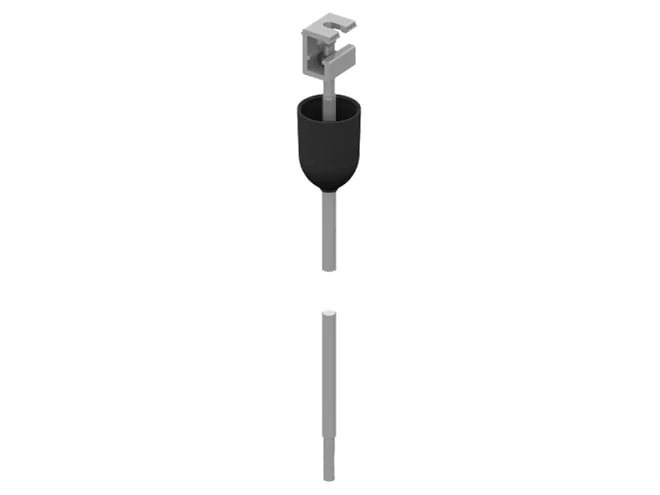 PERFORMANCE IN LIGHTING PERFORMANCE IN LIGHTING 310768 Staffa per fissaggio a soffitto, dado M6, rosone in plastica, barra filettata M6 lunghezza 1 m