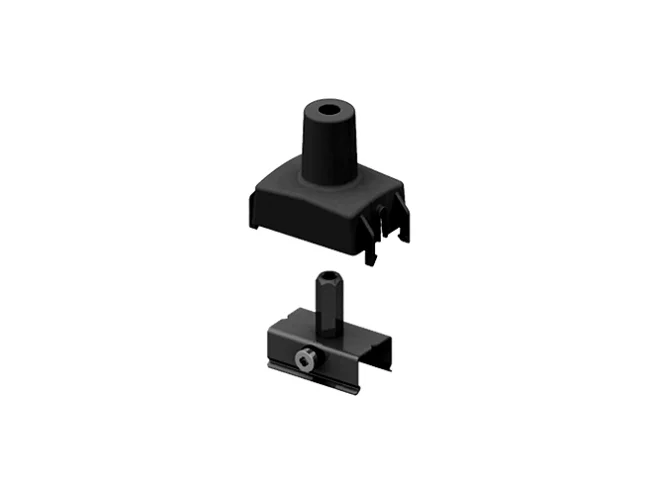 PERFORMANCE IN LIGHTING PERFORMANCE IN LIGHTING 310734 Staffa con tenditore M6 e copertura in plastica BK-RAL9005 / Nero RAL9005
