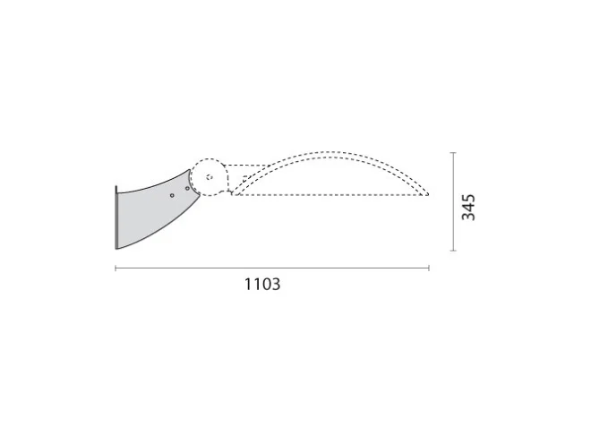 PERFORMANCE IN LIGHTING PERFORMANCE IN LIGHTING 14077696 Supporto a parete 370 mm (KYRO+2), in acciaio verniciato grigio con polveri poliesteri