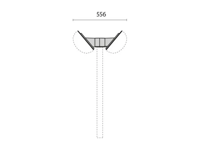 PERFORMANCE IN LIGHTING PERFORMANCE IN LIGHTING 000810 Mensole doppie per palo Ø 60 mm inc. 40° BK-81 / Nero