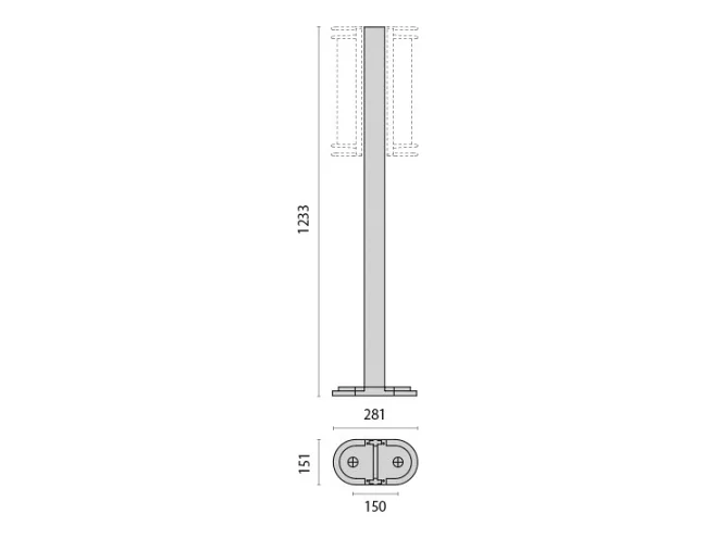 PERFORMANCE IN LIGHTING PERFORMANCE IN LIGHTING 000453 Palo 45 1233 mm GR-94 / Grigio metallizzato