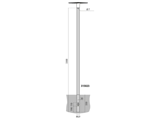 PERFORMANCE IN LIGHTING PERFORMANCE IN LIGHTING 315023 Palo Spillo INT. 3,3 m AN-96 / Antracite metallizzato