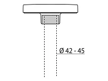 PERFORMANCE IN LIGHTING PERFORMANCE IN LIGHTING 310482 Adattatore testapalo Ø 45mm PADO GR-94 / Grigio metallizzato