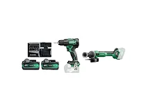 Hikoki Hikoki KCIT2MV3C3 KIT DV18DEW2Z + G1813DAW2Z+ 2xBatterie MVA BSL36A18 + carica batterie UC18YSL3 + 2 Valigette Stackable