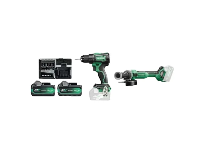 Hikoki Hikoki KCIT2MV3C3 KIT DV18DEW2Z + G1813DAW2Z+ 2xBatterie MVA BSL36A18 + carica batterie UC18YSL3 + 2 Valigette Stackable