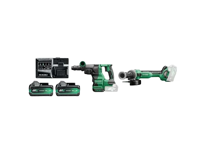 Hikoki Hikoki KCIT2MV4B4 KIT G1813DAW2Z + DH3628DCWRZ + 2xBatterie BSL36A18X + carica batterie UC18YFSL + 2 Valigette Stackable