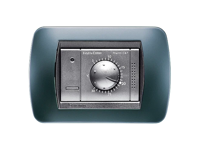 Fantini Cosmi Fantini Cosmi C47C TERMOSTATO ELETTRONICO INCASSO 230V CON MANOPOLA SILVER