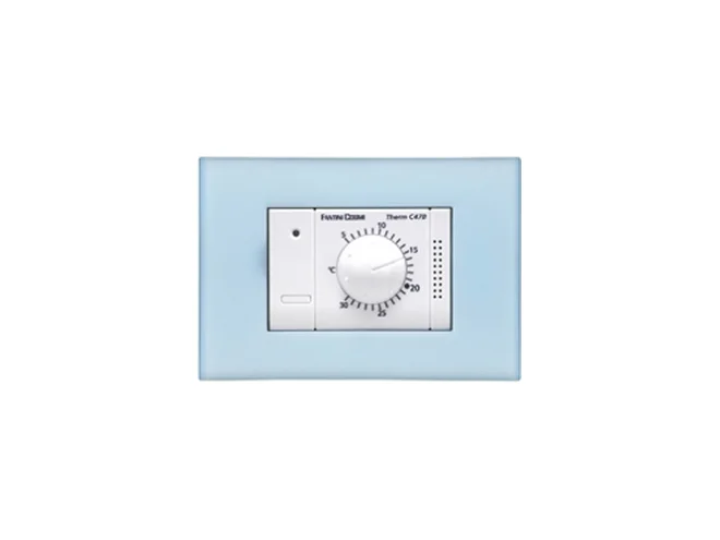 Fantini Cosmi Fantini Cosmi C47EHB TERMOSTATO ELETTRONICO INCASSO CON MANOPOLA E DEVIATORE ESTATE/INVERNO BIANCO