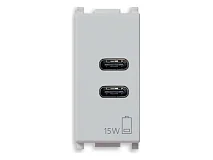 VIMAR Vimar 14292.CC.SL Alimentatore USB C+C 15W 3A 5V 1M Silver