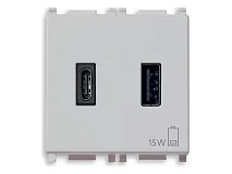 VIMAR Vimar 14295.AC.SL Alimentatore USB A+C 15W 3A 5V 2M Silver