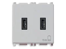 VIMAR Vimar 14295.CC.SL Alimentatore USB C+C 15W 3A 5V 2M Silver