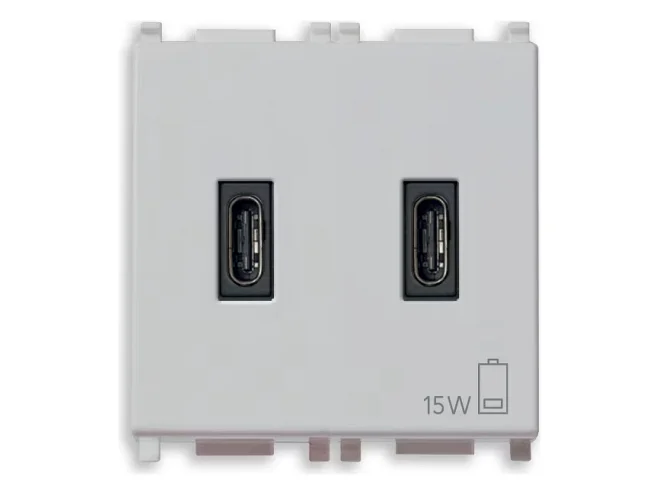 VIMAR Vimar 14295.CC.SL Alimentatore USB C+C 15W 3A 5V 2M Silver