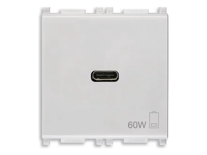 VIMAR Vimar 14298.60.SL Alimentatore USB C 60W PD Silver