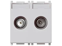 VIMAR Vimar 14302.10.SL Presa TV-RD-SAT passante 2 uscite Silver