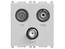 VIMAR Vimar 14303.SL Presa TV-FM-SAT diretta 3 uscite Silver