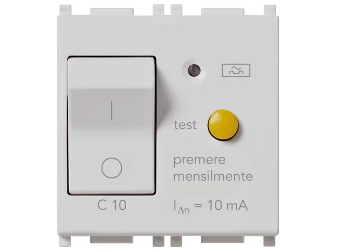 VIMAR Vimar 14411.10.SL Interruttore MTDiff.1P+N C10 10mA Silver