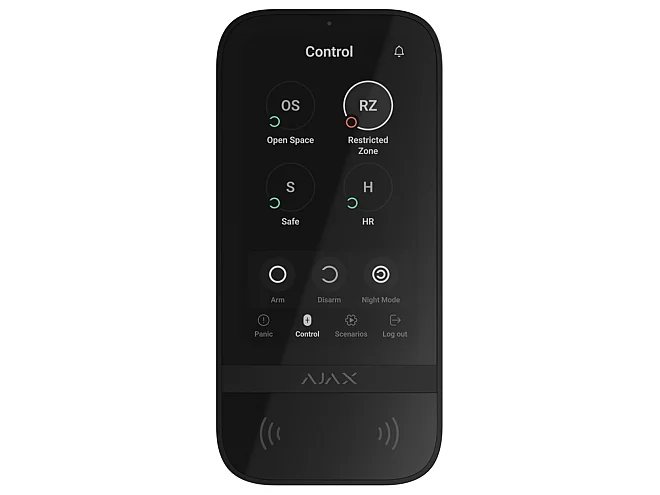 Ajax Ajax 58454.148.BL1 KeyPad TouchScreen Jeweller Nero Tastiera Touch 5 con Sicurezza Avanzata