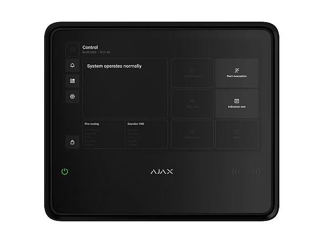 Ajax Ajax 125733.315.BL EN54 Fire Hub Jeweller Nero Centrale Antincendio Wireless Certificata